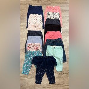 LOT Baby Girl Clothes Leggings Pants Jeans Size 6m  - 15 Pairs.